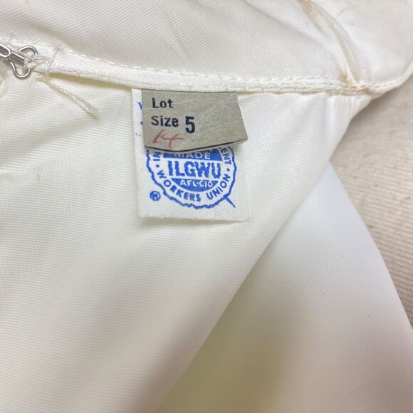 Vintage 70s Baby Blue Prom Dress Small Union Label Maxi Long Sleeves Ruffles USA - Picture 12 of 14